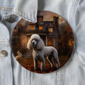 Poodle Halloween Beängstigend Button (Beispiel)