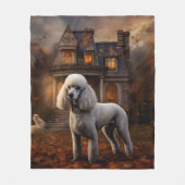 Poodle Halloween Beängstigend Fleecedecke (Vorderseite)