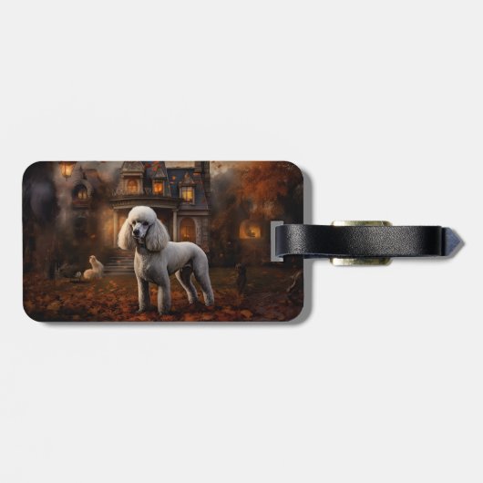 Poodle Halloween Beängstigend Gepäckanhänger (Rückseite horizontal)