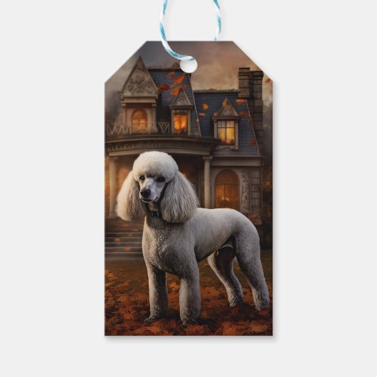 Poodle Halloween Beängstigend Geschenkanhänger (Vorderseite)