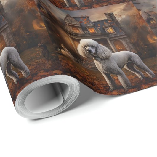 Poodle Halloween Beängstigend Geschenkpapier (Rolleneckpunkt)