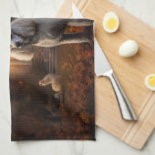 Poodle Halloween Beängstigend Geschirrtuch (Viertel Falte)