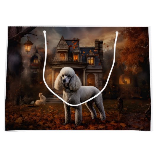 Poodle Halloween Beängstigend Große Geschenktüte (Vorderseite)