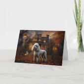 Poodle Halloween Beängstigend Karte (Vorderseite)