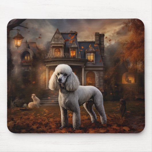 Poodle Halloween Beängstigend Mousepad (Vorne)