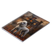 Poodle Halloween Beängstigend Notizblock (Linke Seite)