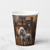 Poodle Halloween Beängstigend Pappbecher (Rückseite)