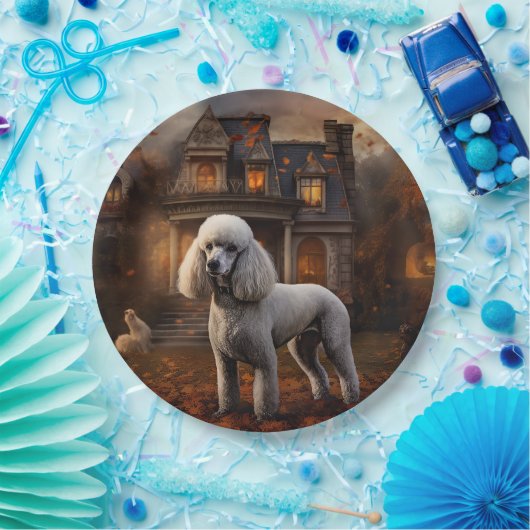 Poodle Halloween Beängstigend Pappteller (Party)