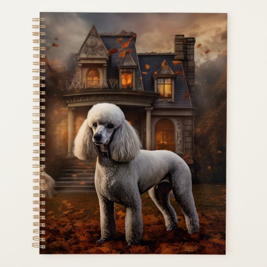 Poodle Halloween Beängstigend Planer (Vorderseite)
