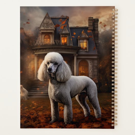 Poodle Halloween Beängstigend Planer (Rückseite)