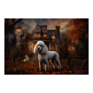 Poodle Halloween Beängstigend Poster