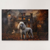 Poodle Halloween Beängstigend Puzzle (Horizontal)