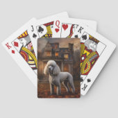 Poodle Halloween Beängstigend Spielkarten (Rückseite)