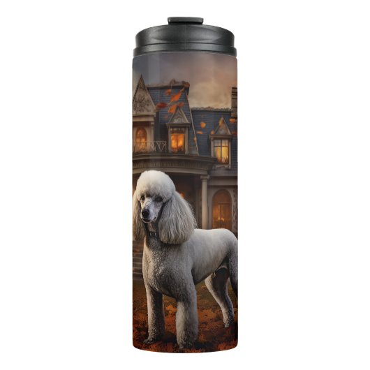 Poodle Halloween Beängstigend Thermosbecher (Vorderseite)