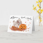 Poodle Halloween Karte (Gelbe Blume)