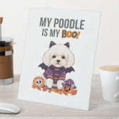Poodle Halloween Kostüm Mein Poodle ist mein Boots Sockelschild (In Situ)