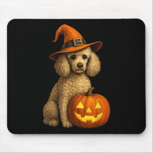 Poodle Halloween Pumpkin Hexenhutenhalde Kunstfami Mousepad