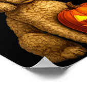 Poodle Halloween Pumpkin Witch Hat Dog Art Family  Poster (Ecke)