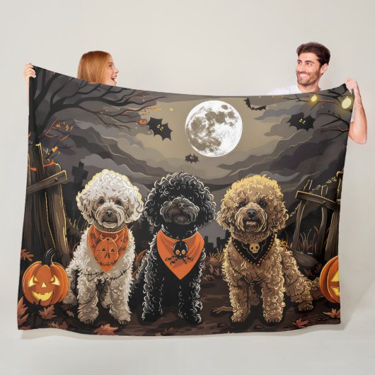 Poodle Halloween Spooky Fleecedecke (Beispiel)