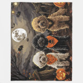 Poodle Halloween Spooky Fleecedecke (Vorderseite)