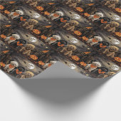 Poodle Halloween Spooky Geschenkpapier (Ecke)