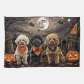 Poodle Halloween Spooky Geschirrtuch (Horizontal)