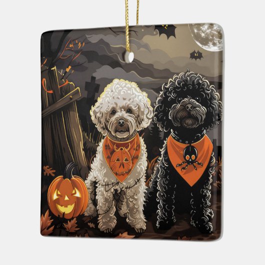 Poodle Halloween Spooky Keramikornament (Links)