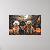 Poodle Halloween Spooky Leinwanddruck (Vorderseite)