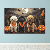 Poodle Halloween Spooky Leinwanddruck (Insitu (Holzboden))