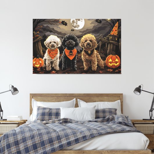 Poodle Halloween Spooky Leinwanddruck (Insitu (Schlafzimmer))