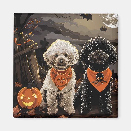 Poodle Halloween Spooky Magnet (Vorne)