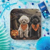 Poodle Halloween Spooky Pappteller (Party)