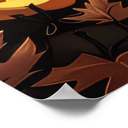 Poodle Halloween Spooky Poster (Ecke)