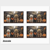 Poodle Halloween Spooky Rechteckiger Aufkleber (Blatt)