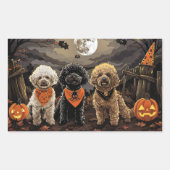 Poodle Halloween Spooky Rechteckiger Aufkleber (Vorderseite)