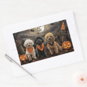 Poodle Halloween Spooky Rechteckiger Aufkleber (Umschlag)