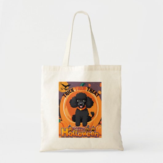 Poodle Halloween-Tasche Tragetasche (Vorne)