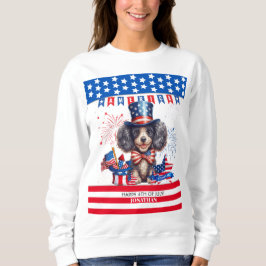 Poodle Happy 4. Juli Amerika Unabhängigkeitstag Sweatshirt