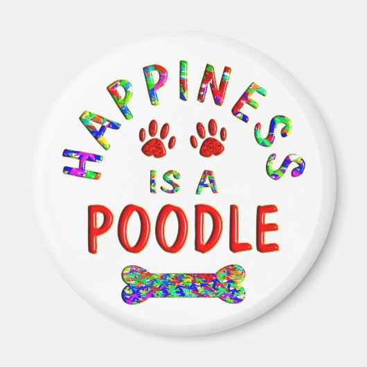 Poodle Happy Magnet (Vorne)