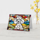 Poodle-Hartglas-2-Karte Karte (Gelbe Blume)