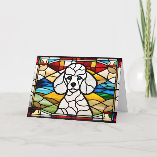 Poodle-Hartglas-2-Karte Karte (Vorderseite)
