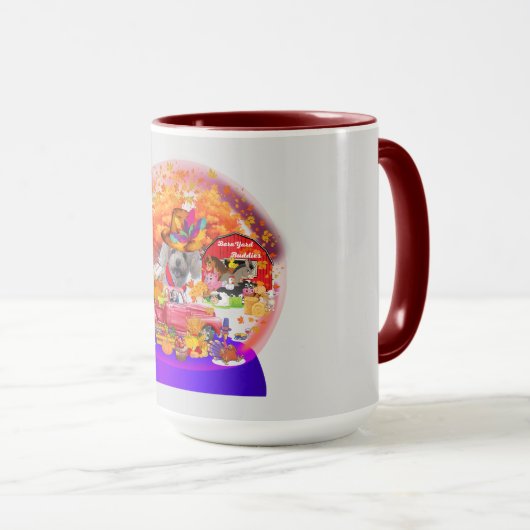 Poodle Harvest Erntedank Saison Kaffee Tasse (VorderseiteRechts)