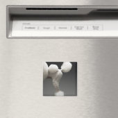 Poodle-Haunches auf grauem Hintergrund Magnet (In Situ (Geschirrspüler))