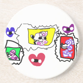 Poodle heart  getränkeuntersetzer