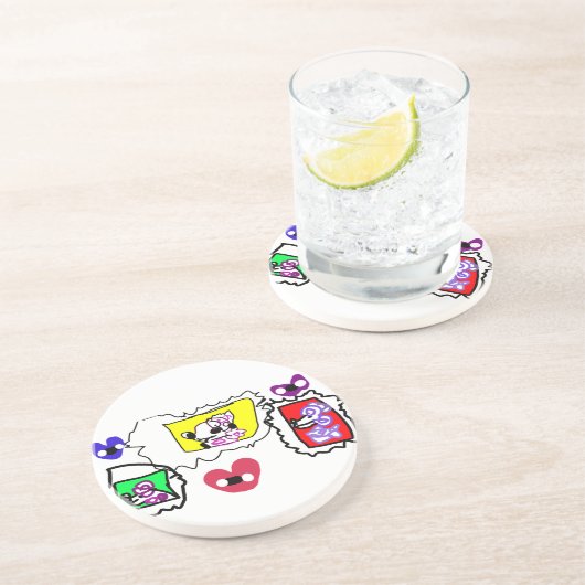 Poodle heart  getränkeuntersetzer (Seite)