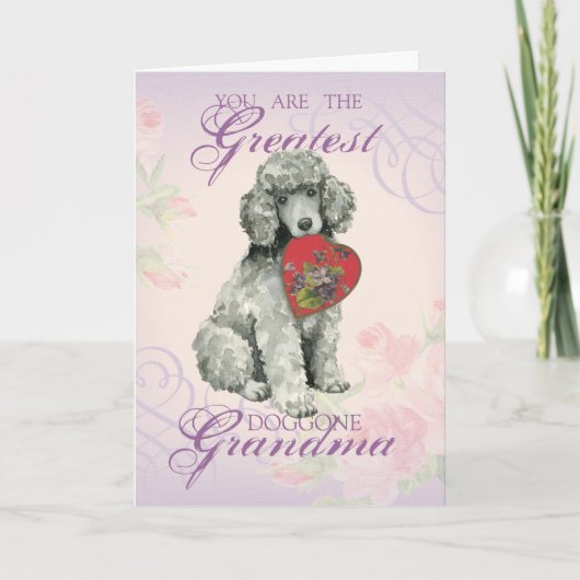 Poodle Heart Grandma Karte (Vorderseite)
