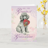 Poodle Heart Grandma Karte (Gelbe Blume)