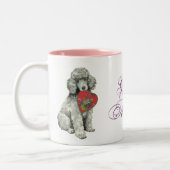 Poodle Heart Mama Zweifarbige Tasse (Links)