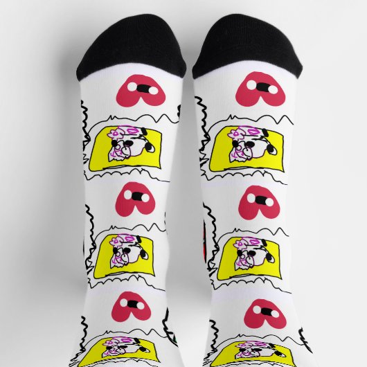 Poodle heart  socken (Oben)