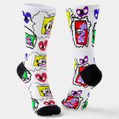 Poodle heart  socken (Gewinkelt)